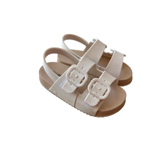 Mini Melissa Girl's White Brown Cozy Sandals Size 9 - Picture 4 of 9
